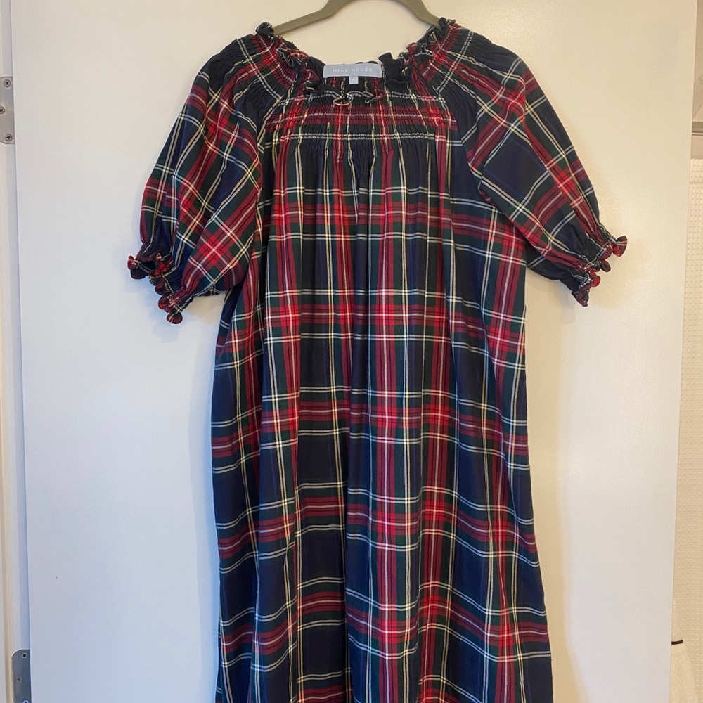 Hill House Home Caroline Nap Dress Navy Tartan